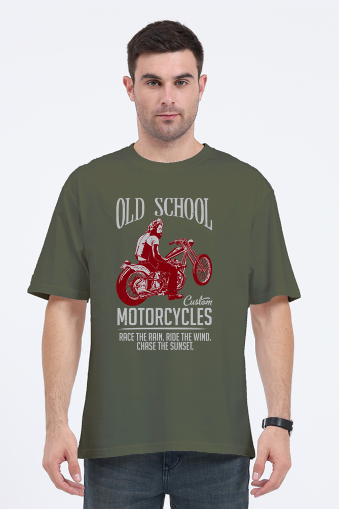 Old School Motorcycles Men’s Oversized T-Shirt