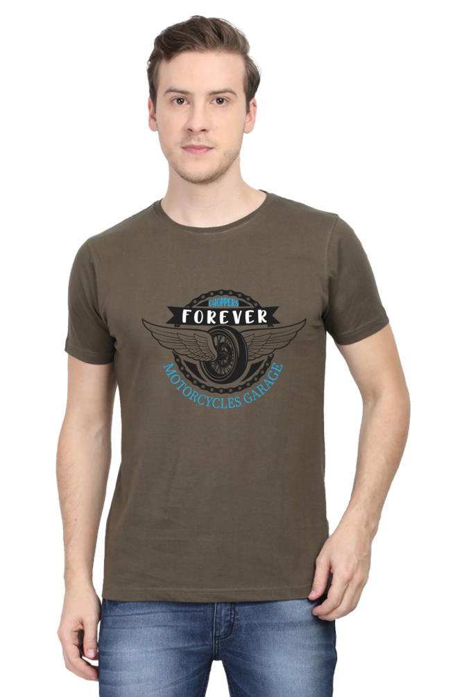 Choppers Forever Motorcycle Garage T-Shirt for Men