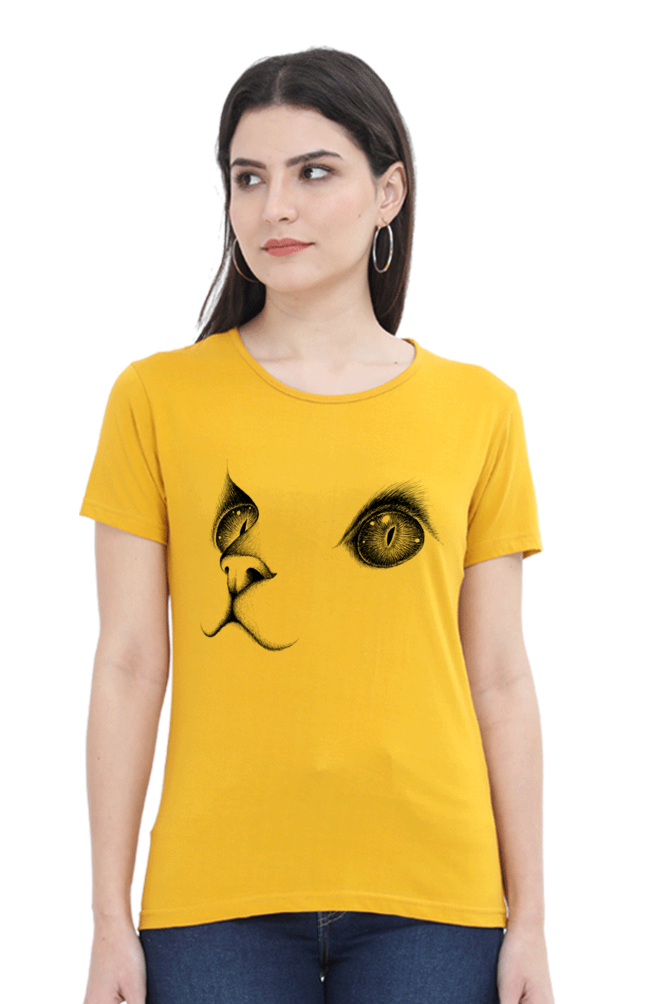 Cute Cat Face Women’s Cotton T-Shirt