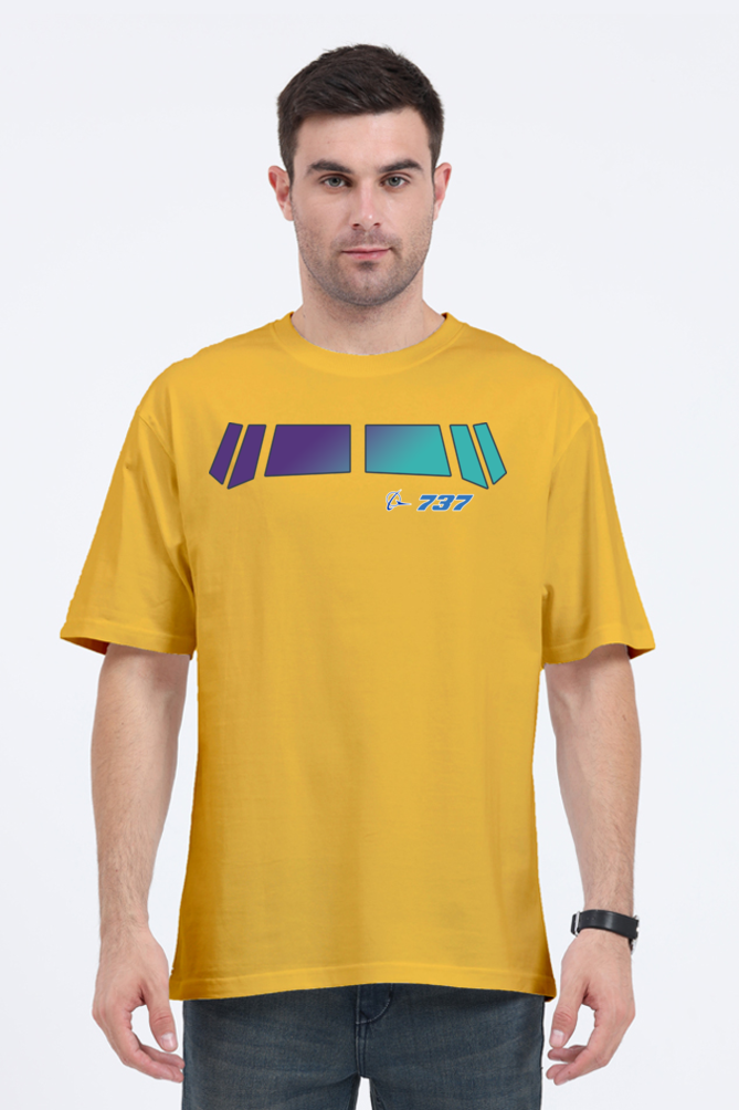 Boeing 737 Cockpit Window Print Men’s Oversized Cotton T-Shirt