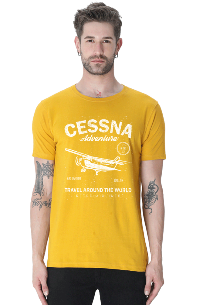 Cessna Adventure - Vintage Aviation Graphic Men's T-Shirt