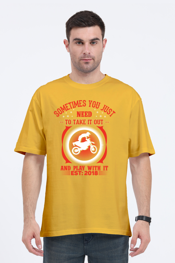 Playful Motorcycle Enthusiast Men’s Oversized T-Shirt