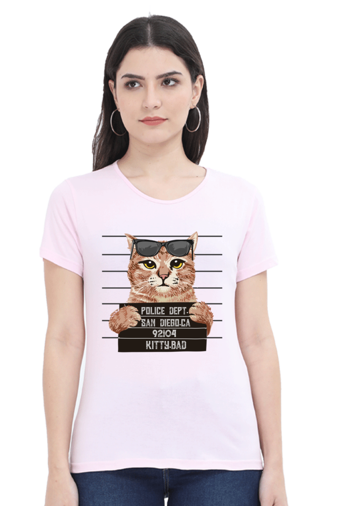 Kitty Bad Cotton Regular Fit Women’s T-Shirt