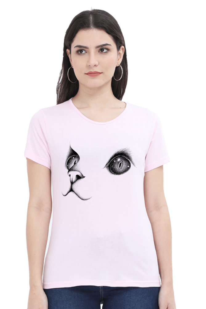 Cute Cat Face Women’s Cotton T-Shirt