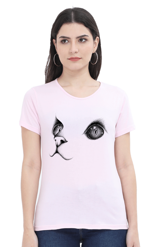 Cute Cat Face Women’s Cotton T-Shirt