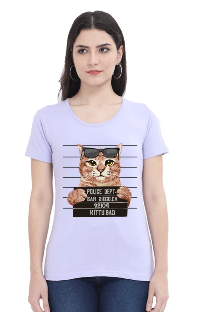 Kitty Bad Cotton Regular Fit Women’s T-Shirt