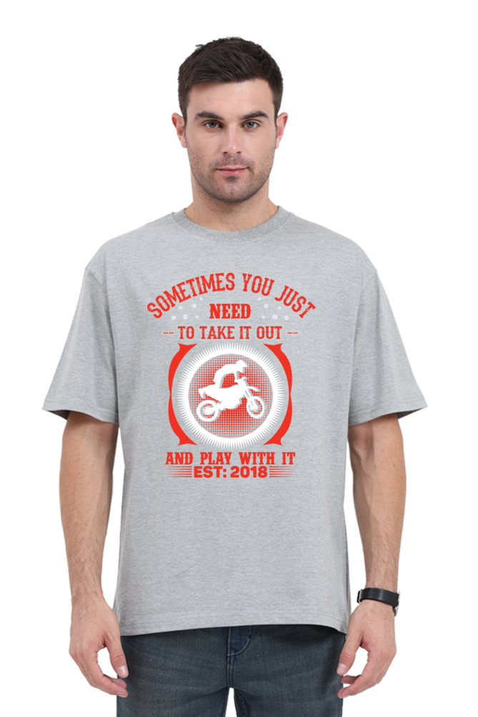 Playful Motorcycle Enthusiast Men’s Oversized T-Shirt