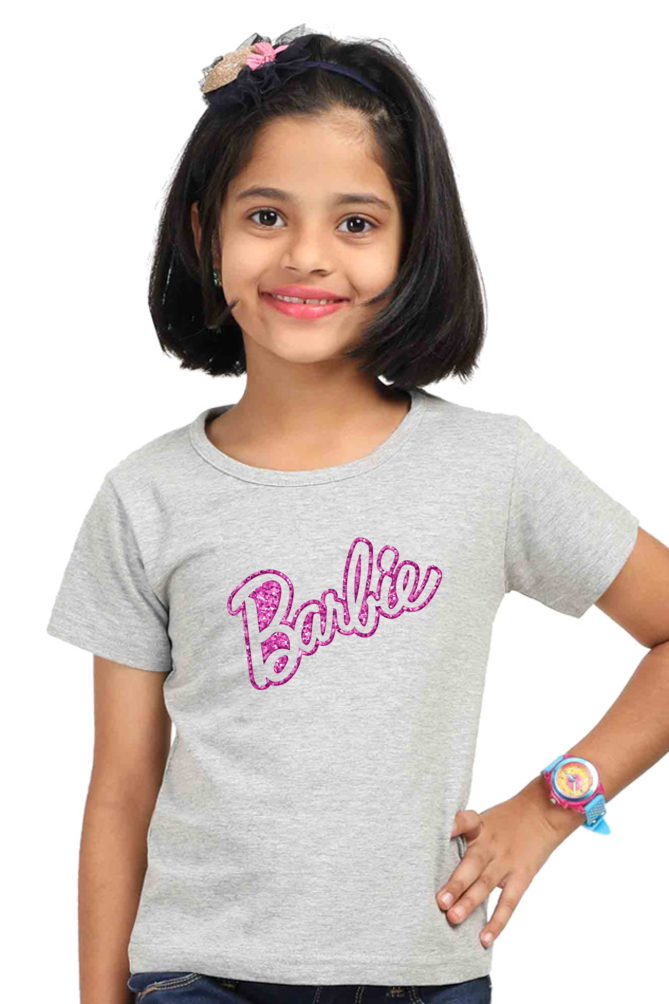 Barbie Logo Pink Cotton T-Shirt for Girls