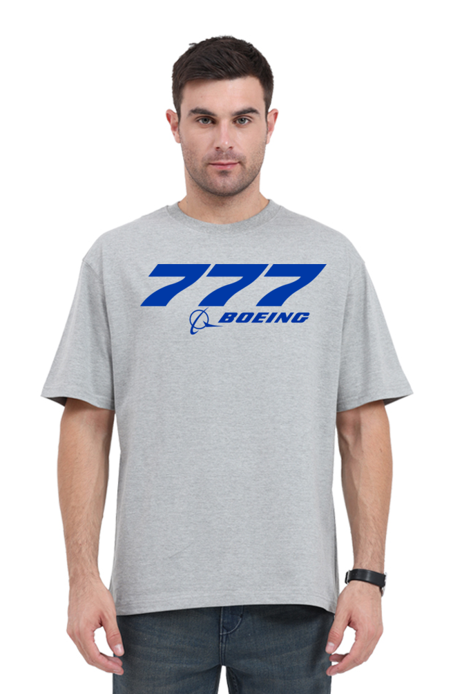 Boeing 777 Logo Print Oversized T-Shirts for Men