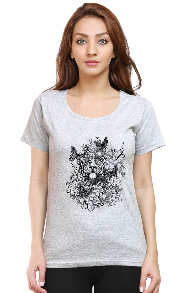 Floral Animal Women’s Cotton T-Shirt