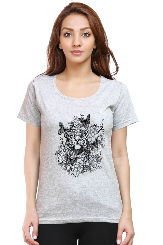 Floral Animal Women’s Cotton T-Shirt