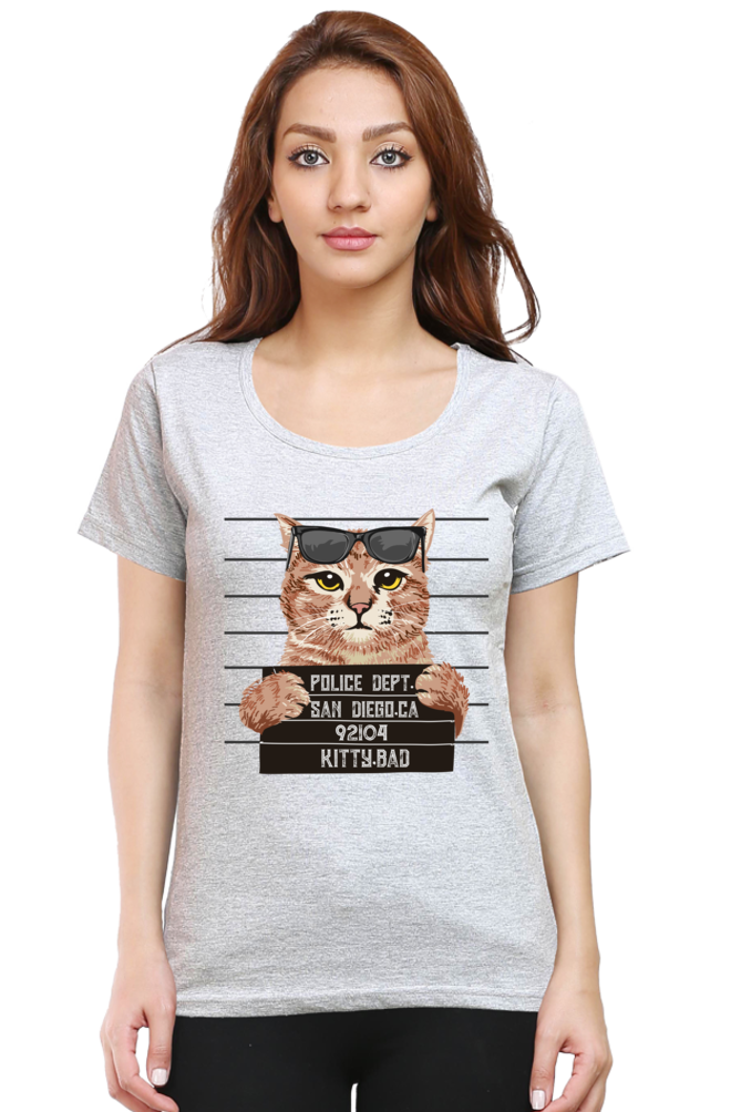 Kitty Bad Cotton Regular Fit Women’s T-Shirt