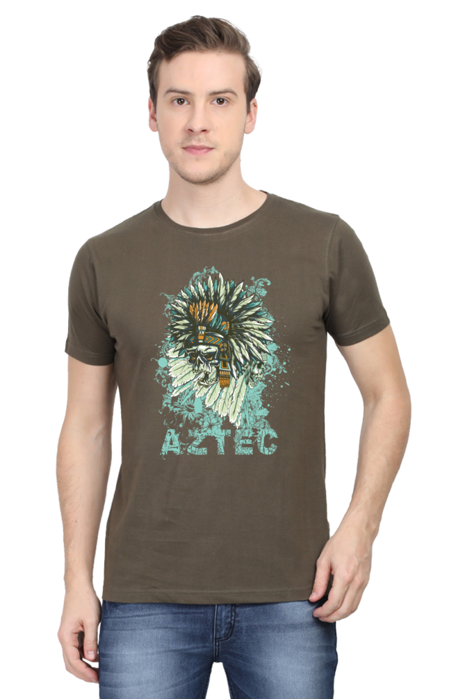 Aztec Warrior Men's T-Shirt - Artistic and Comfortable Cotton Tee