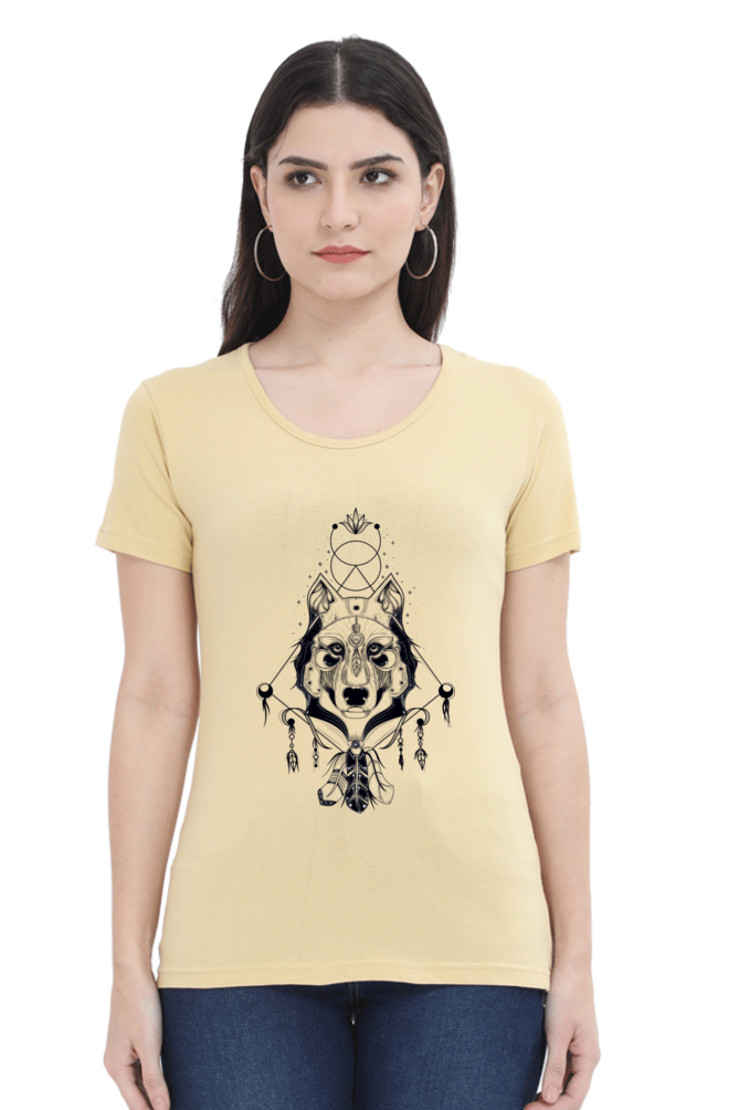 White Wolf Dreamcatcher T-Shirt - A Bold and Beautiful Statement