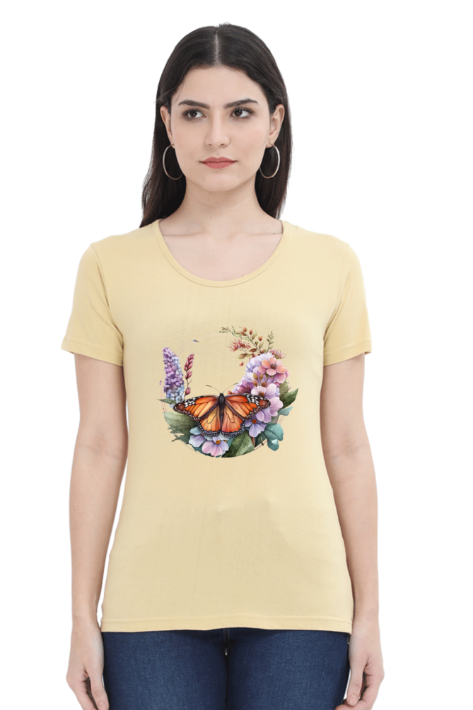 Butterfly Garden Women’s Regular Fit Cotton T-Shirt