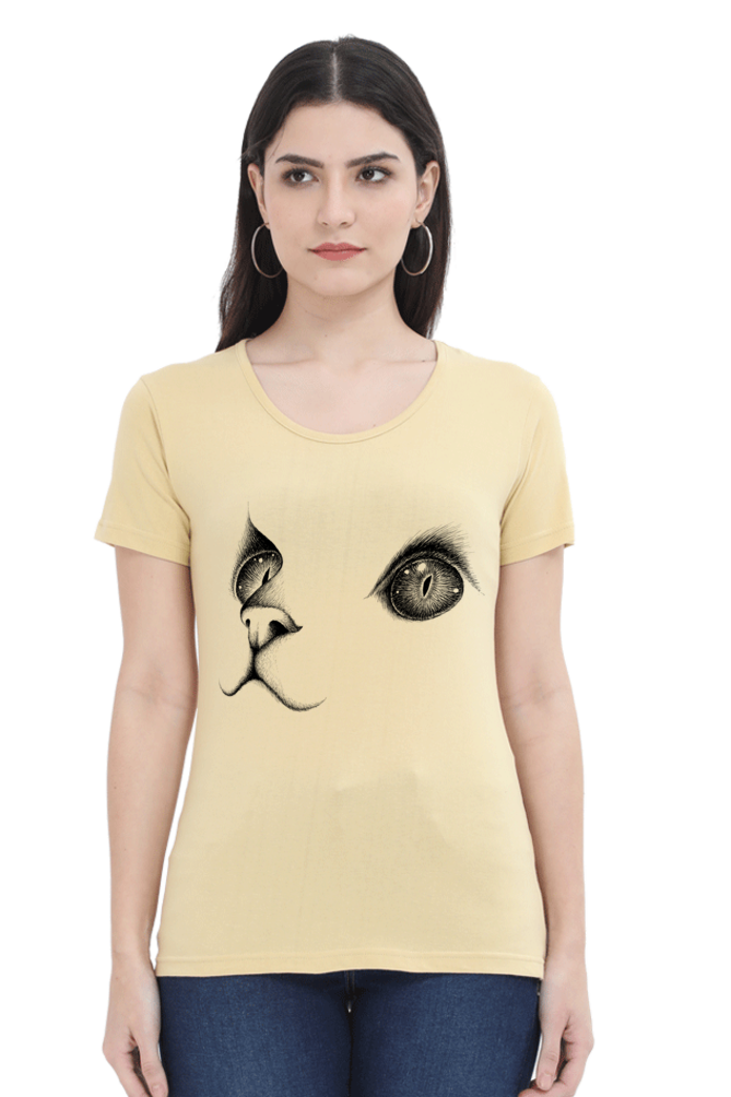 Cute Cat Face Women’s Cotton T-Shirt