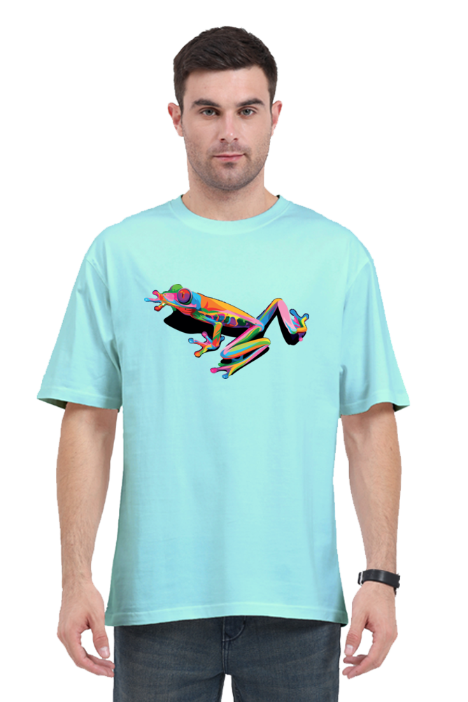 Vibrant Amphibian Men’s Oversized Cotton T-Shirt