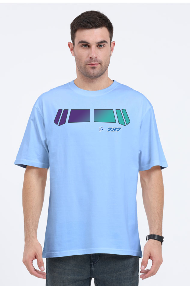 Boeing 737 Cockpit Window Print Men’s Oversized Cotton T-Shirt