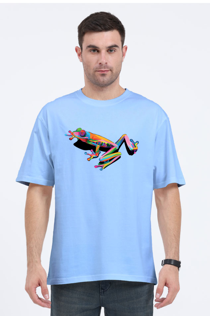 Vibrant Amphibian Men’s Oversized Cotton T-Shirt