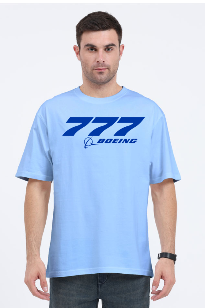 Boeing 777 Logo Print Oversized T-Shirts for Men