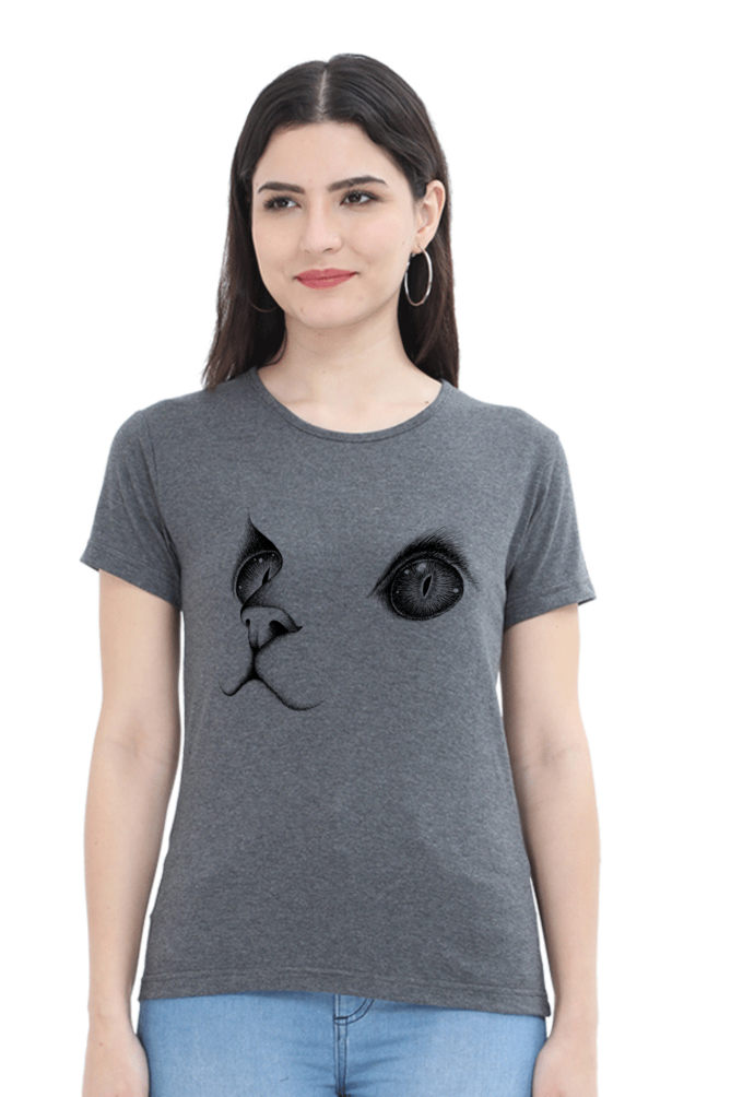 Cute Cat Face Women’s Cotton T-Shirt