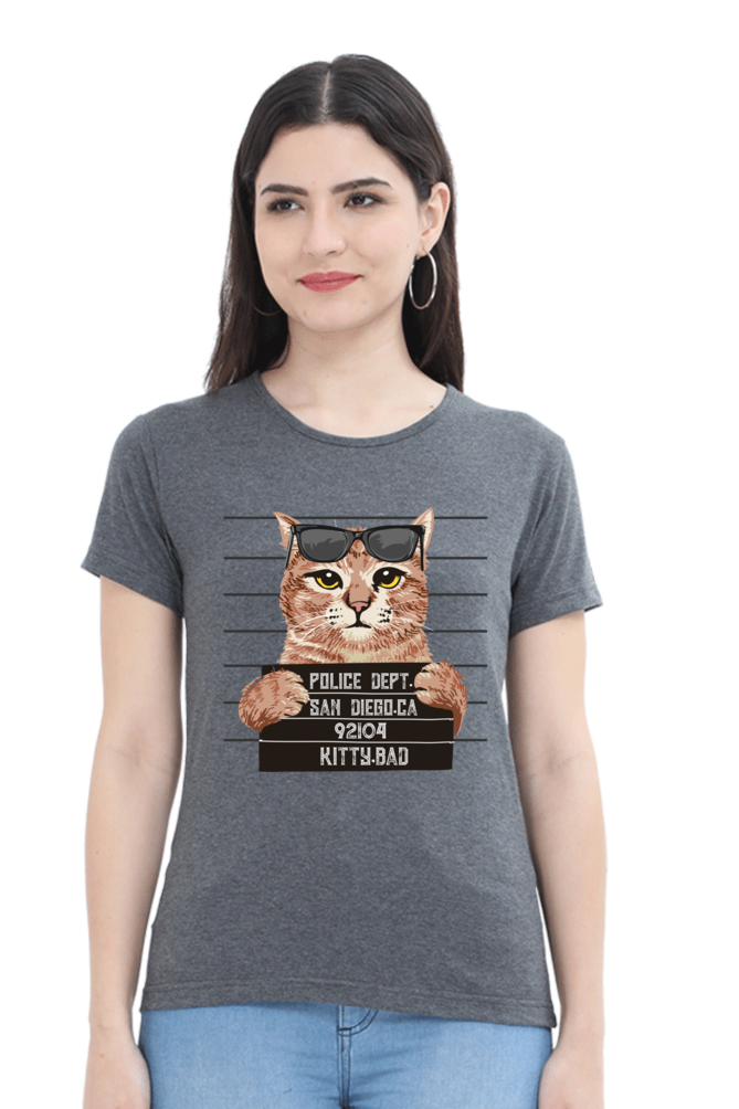 Kitty Bad Cotton Regular Fit Women’s T-Shirt