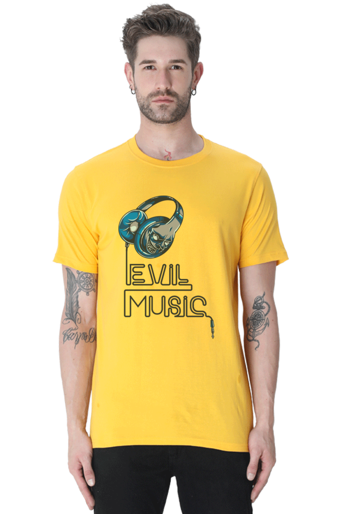 Evil Music T-Shirt - Edgy and Eye-Catching Men's Tee