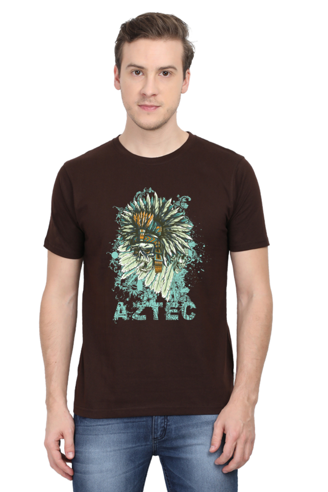 Aztec Warrior Men's T-Shirt - Artistic and Comfortable Cotton Tee