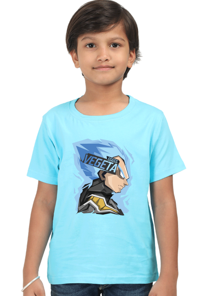 Vegeta Abstract Graphic Style Cotton T-Shirt for Kids