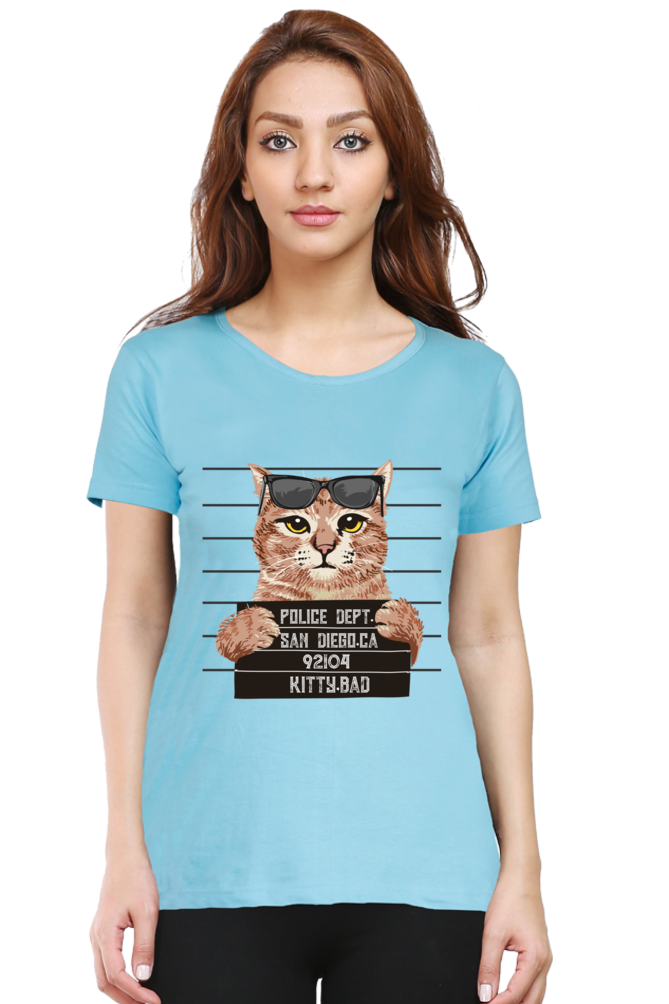 Kitty Bad Cotton Regular Fit Women’s T-Shirt