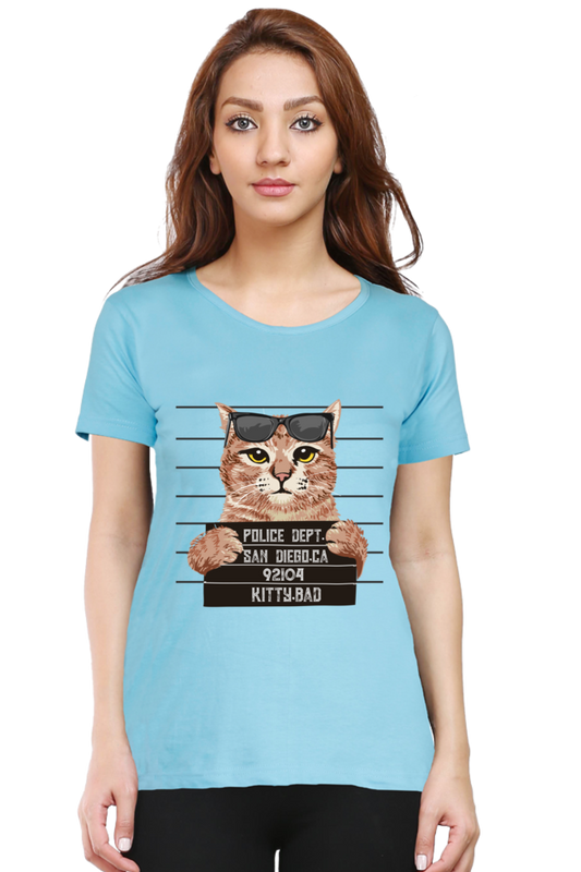 Kitty Bad Cotton Regular Fit Women’s T-Shirt