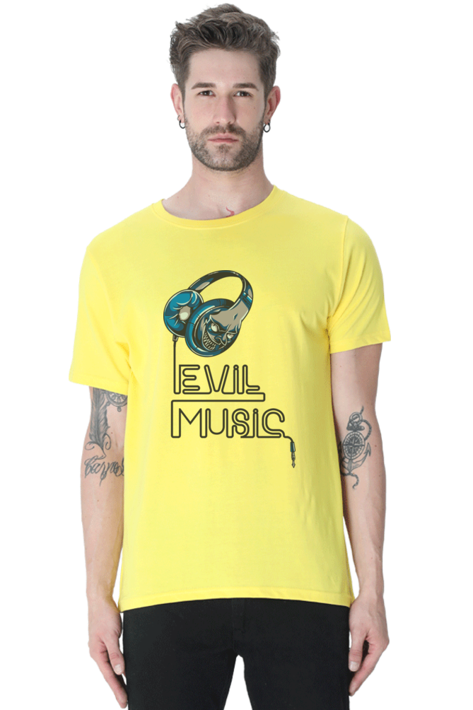 Evil Music T-Shirt - Edgy and Eye-Catching Men's Tee