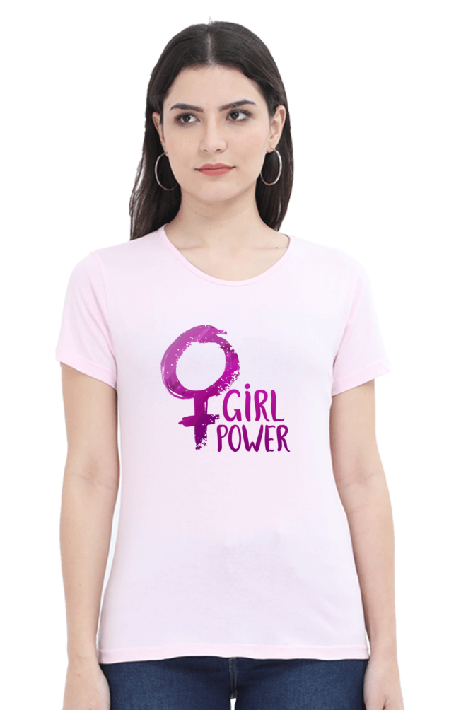 Empowerment Elegance: Cotton ‘Girl Power’ T-Shirt