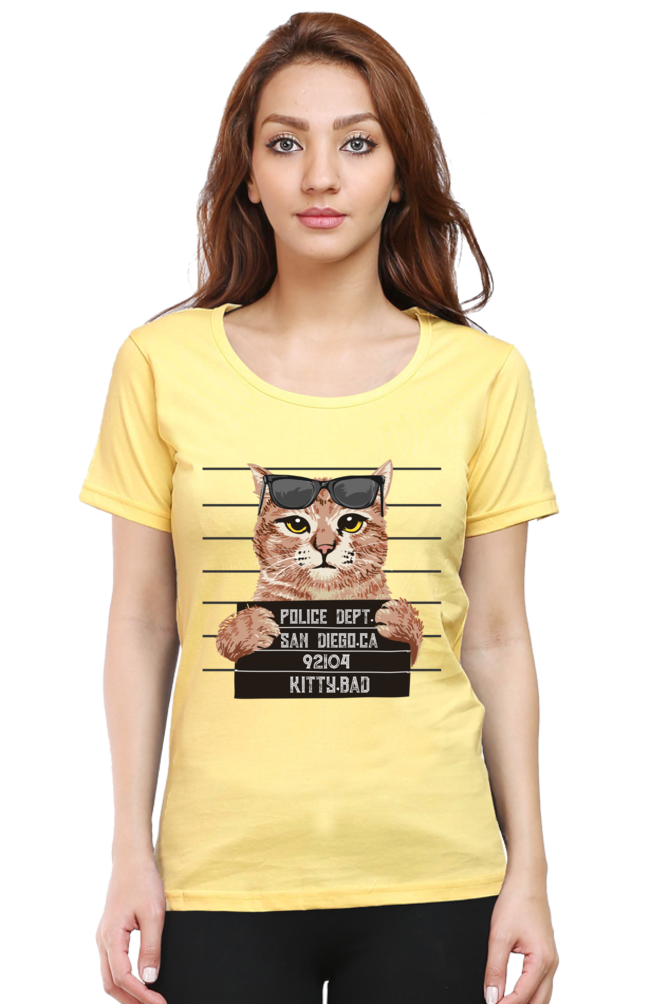 Kitty Bad Cotton Regular Fit Women’s T-Shirt