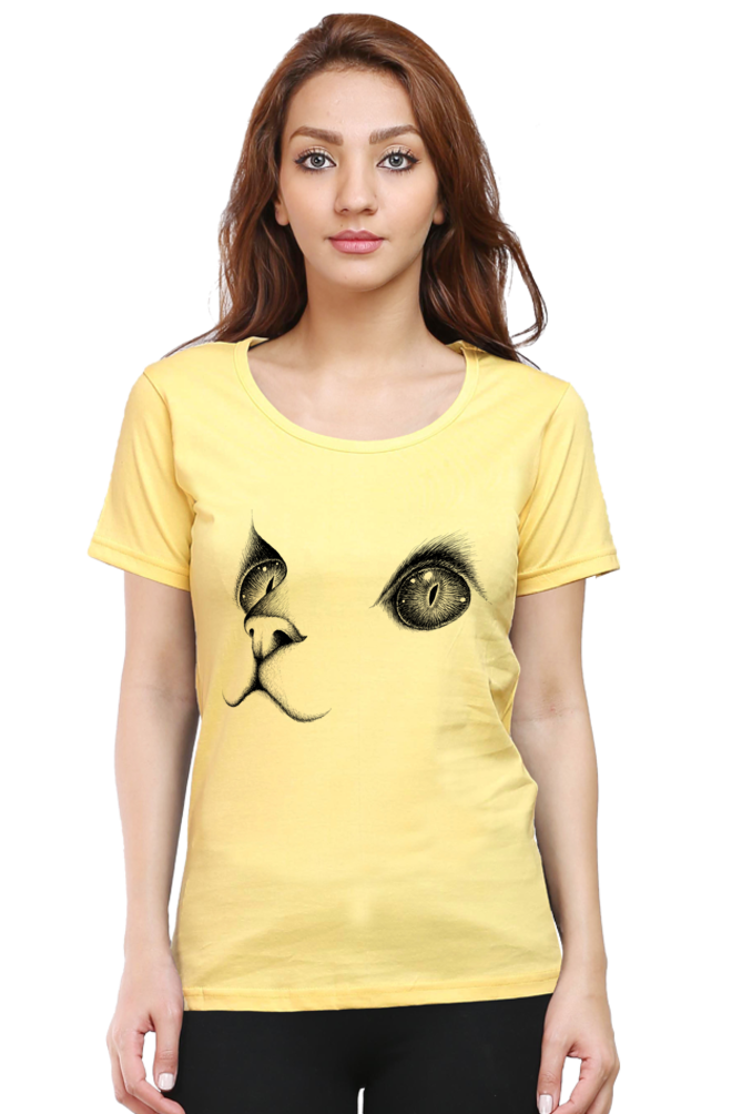 Cute Cat Face Women’s Cotton T-Shirt