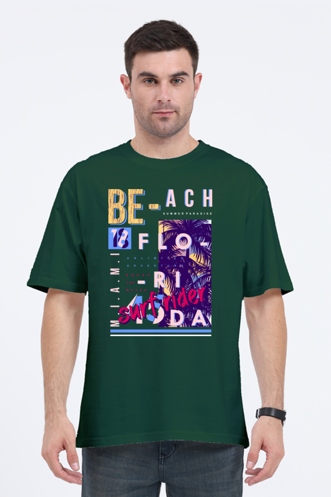 Vibrant Beach Vibe Oversized T-Shirt for Men