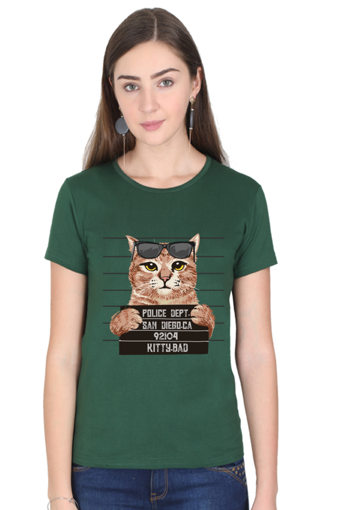 Kitty Bad Cotton Regular Fit Women’s T-Shirt