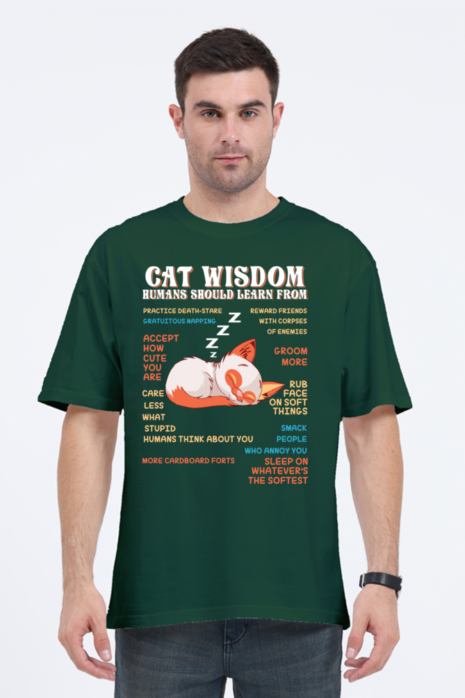 Cat Wisdom Cotton Oversized Men’s T-Shirt