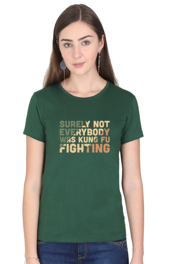 Funny Kungfu Fighting Cotton T Shirt for Women