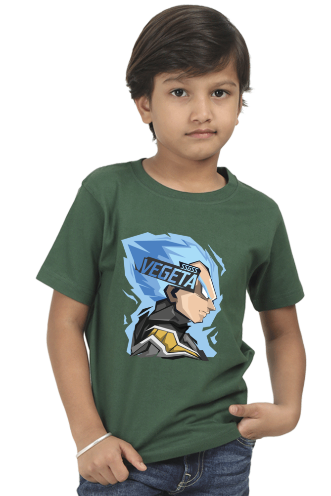 Vegeta Abstract Graphic Style Cotton T-Shirt for Kids