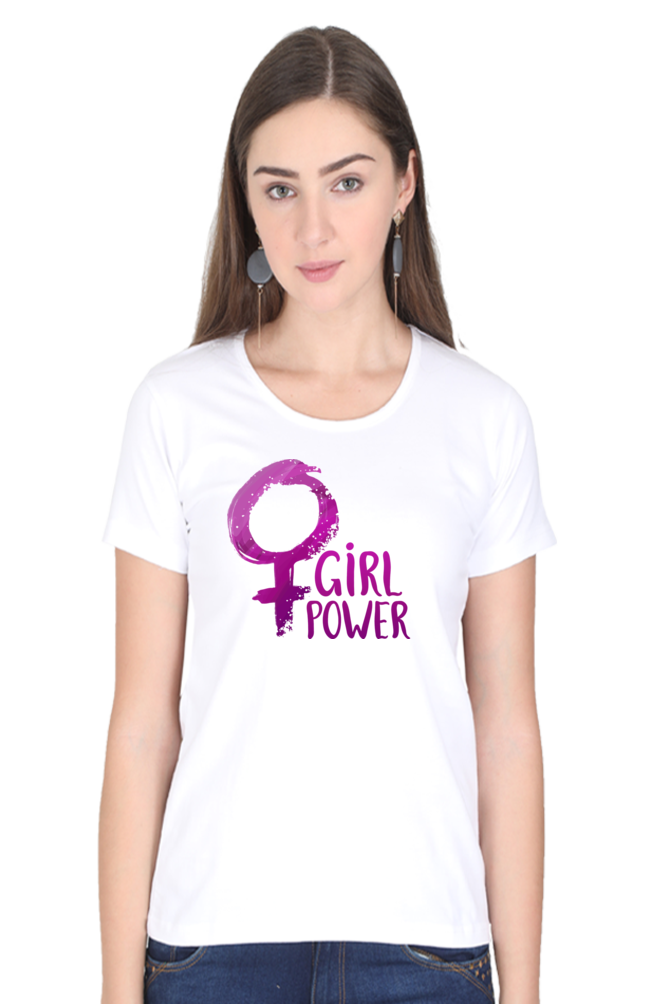 Empowerment Elegance: Cotton ‘Girl Power’ T-Shirt