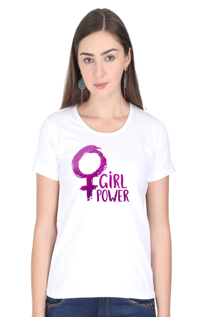 Empowerment Elegance: Cotton ‘Girl Power’ T-Shirt