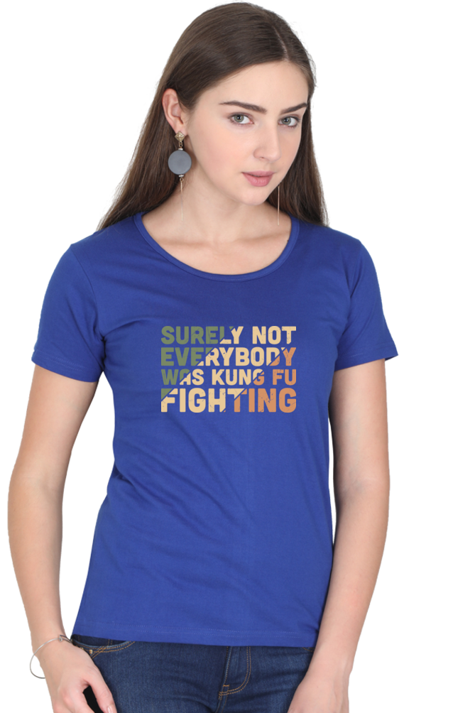 Funny Kungfu Fighting Cotton T Shirt for Women