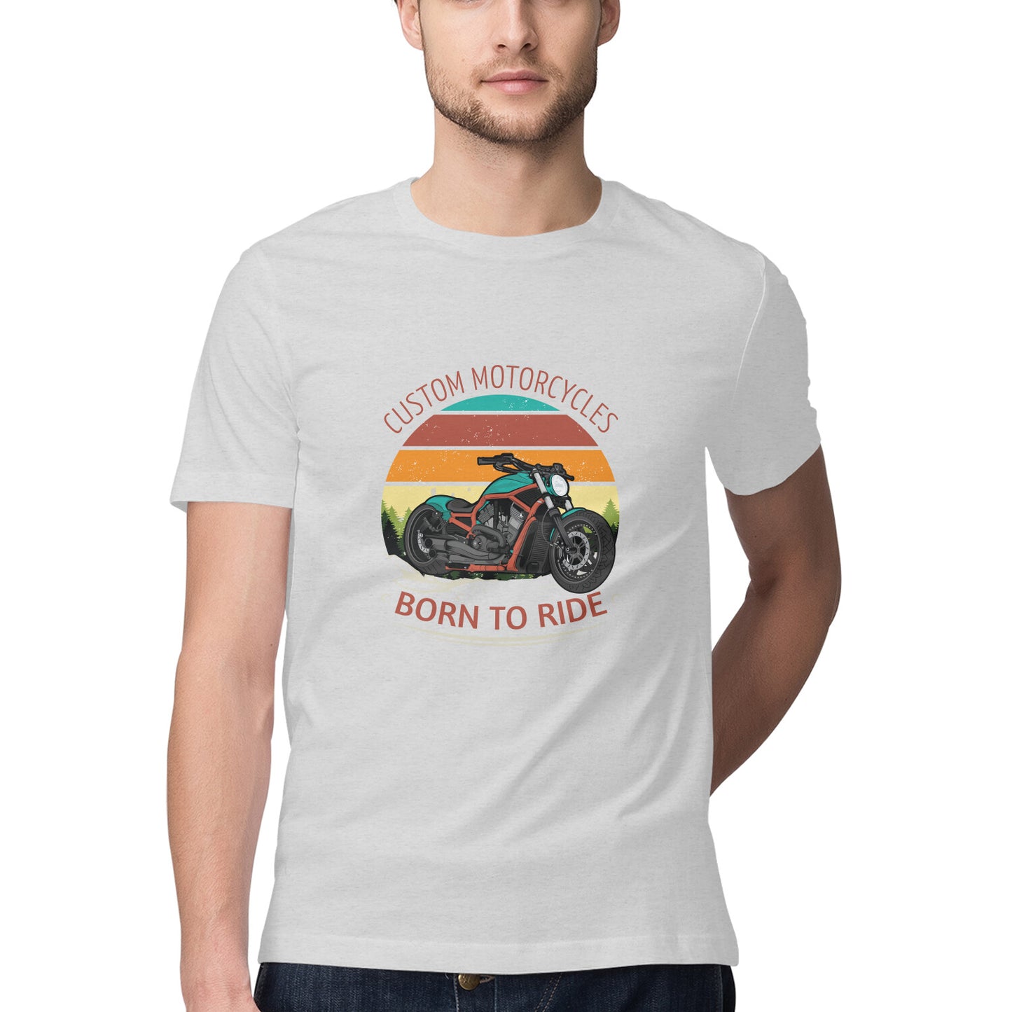 Custom Motors Born to Ride T-Shirt for Men