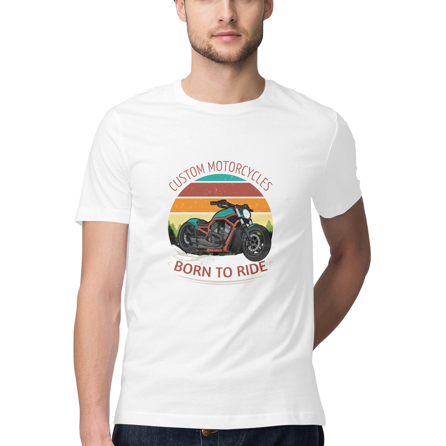 Custom Motors Born to Ride T-Shirt for Men